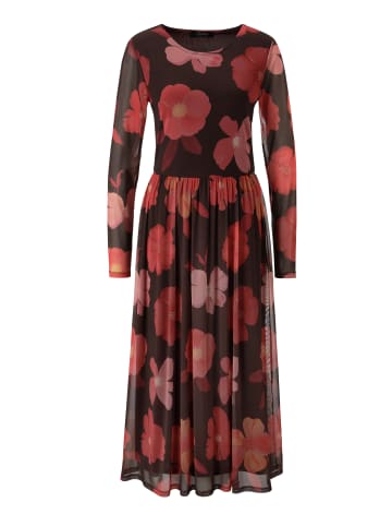 Maxikleid in hellrot-rot-rosa-gelb-braun