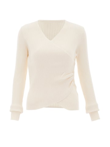 NAEMI Damen Strickpullover in Wollweiss