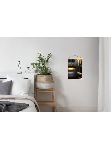 MuchoWow Poster mit Leiste Gesicht gold schwarz  (BxH)