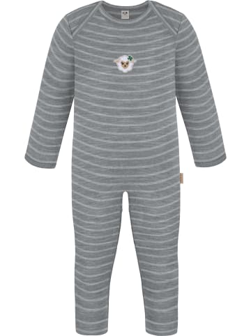 Normani Outdoor Sports 2x Baby Merino Strampler Waverly in Grau gestreift