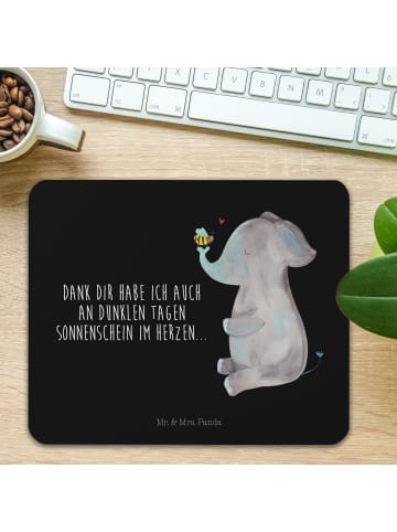 Mr. & Mrs. Panda Mauspad Elefant Biene mit Spruch in Schwarz