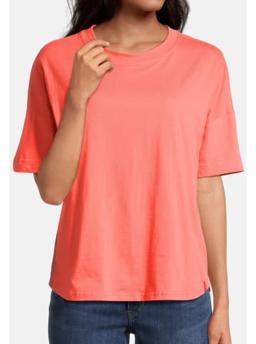 Salzhaut Rundhals T-Shirt für Damen in koralle