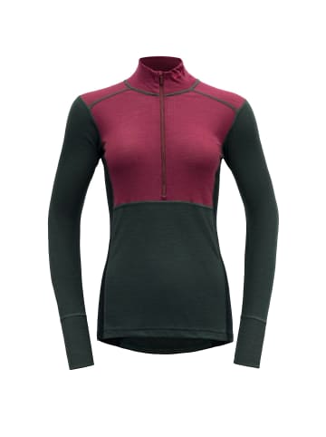 DEVOLD W LAUPARENMERINO 190 ZIP NECK in Rot