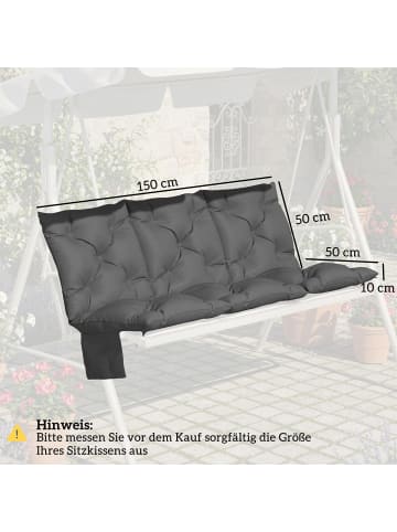 Outsunny Bankkissen in Dunkelgrau 150L x 100B x 10H cm