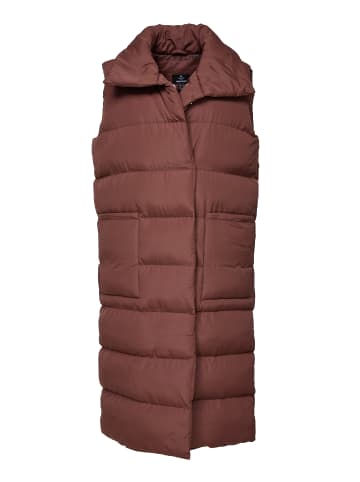 Threadbare Longweste THB Reflex Longline Puffer Gilet in Dunkelbraun