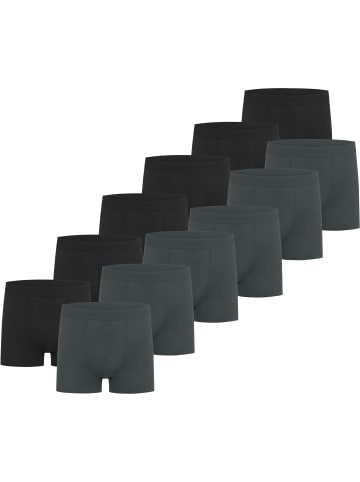 normani 12 Herren Viskose-Boxershorts in Anthrazit/Schwarz