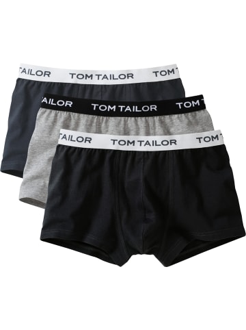 Tom Tailor Baumwolle, Single-Jersey Pants 3er-Pack in anthrazit/schwarz