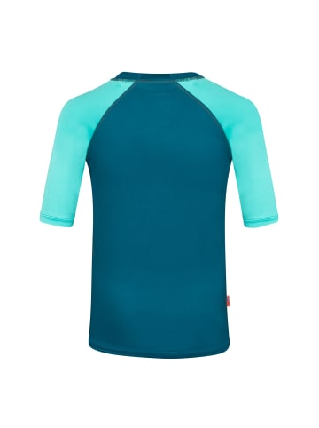 Trollkids Badeshirt Haukland T in glow blue/navy