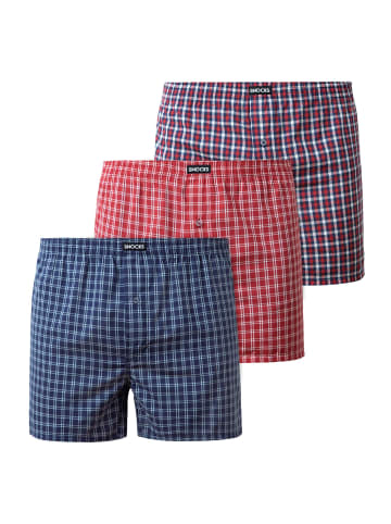 SNOCKS American Woven Boxershorts aus Bio-Baumwolle Small Check 3 Stück