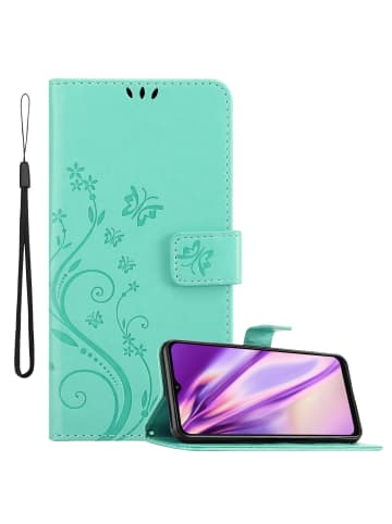 cadorabo Hülle für Samsung Galaxy A13 5G Blumen Design in FLORAL TÜRKIS