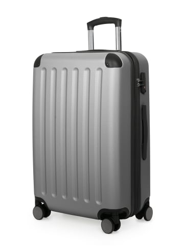 Hauptstadtkoffer Spree - Mittelgroßer Hartschalenkoffer Trolley TSA, 65cm, 4 Rollen, 74 L in Silber