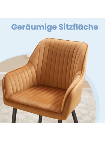 SONGMICS 6er-Set: Esszimmerstuhl in karamellbraun - (B)60 x (H)85 x (T)62.5 cm