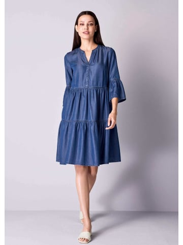 Alba Moda Freizeitkleid mit Volantärmeln in jeansblau