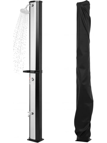 COSTWAY Solardusche 60L inkl. Abdeckung in Schwarz