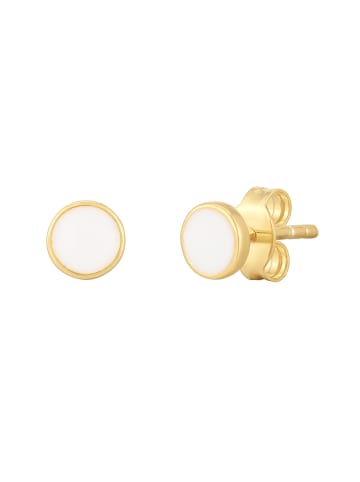 Glanzstücke München Ohrstecker Kreis aus Sterling Silber in gelbgold