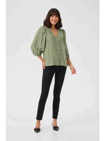 Kaffe Langarm-Bluse KAsonja Loose fit in Oil Green
