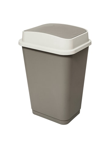 5five Simply Smart Mülleimer mit Deckel aus Kunststoff, 50 l in Grau, (B) 33 x (H) 60 x (L) 44 cm