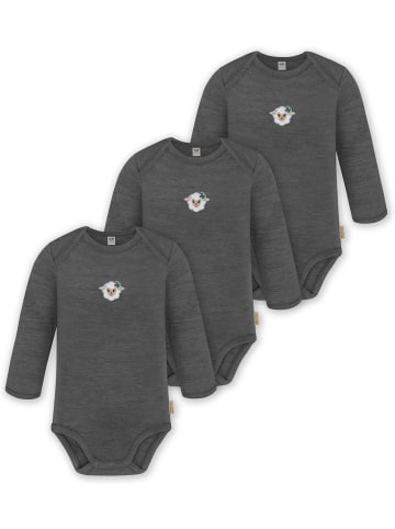 Normani Outdoor Sports 3er Pack Baby Merino Body Langarm Auckland in Anthrazit