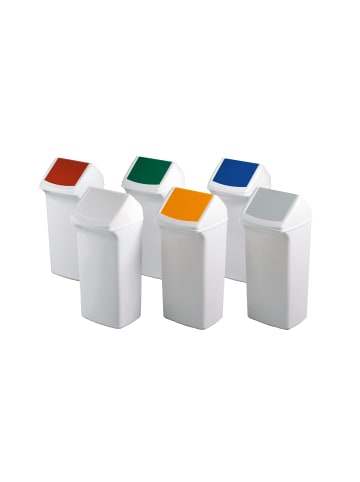 Durable Abfalleimer DURABIN FLIP VEH2012037 36,6x74,7x32cm weiß/rot
