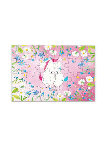 Mr. & Mrs. Panda Puzzlespiel Einhörner Umarmen ohne Spruch in Rot Pastell