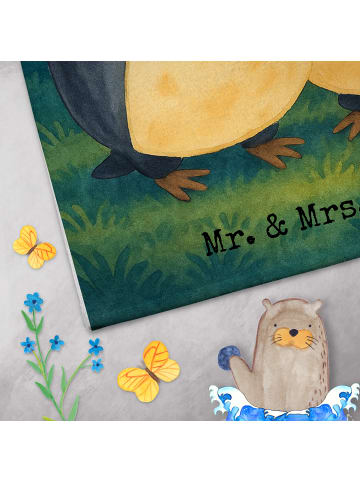 Mr. & Mrs. Panda Handtuch Pinguine Einschlafen Design ohne Spruch in Weiß