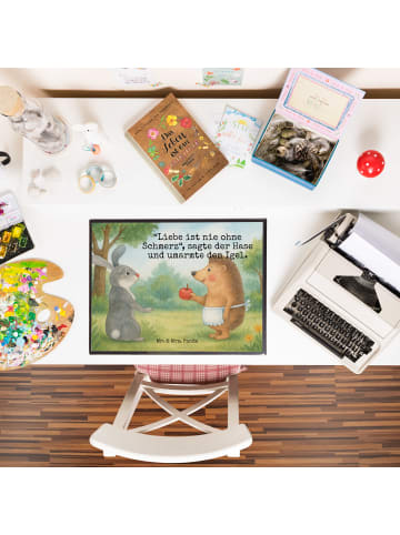 Mr. & Mrs. Panda Schreibunterlage Hase Igel Design mit Spruch in Weiß