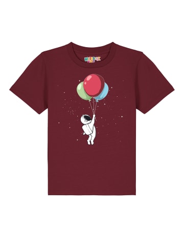 wat? Apparel T-Shirt Little Balloon Astronaut in Weinrot