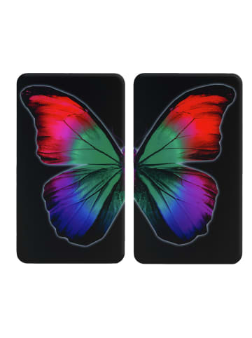 Wenko Herdabdeckplatte Universal Mod. Butterfly by Night 2er Set, Herdabdeckplatte Universal Butterfly by Night 2er Set in Mehrfarbig