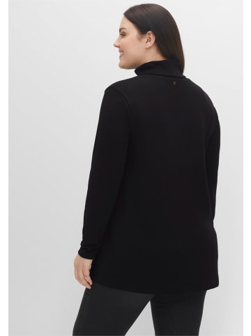 sheego Rollkragenshirt in schwarz