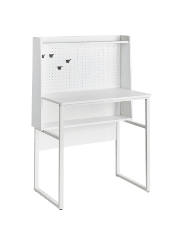 Beliani Schreibtisch BUXTON in Weiß - (W) 84 x (H) 121 x (L) 48 cm