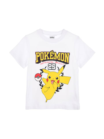 Pokémon Pikachu Kinder T-Shirt Jungen Mädchen in Weiß