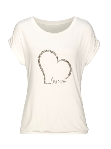 LASCANA Kurzarmshirt in creme