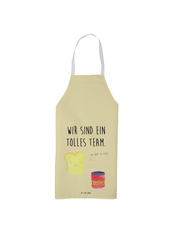 Mr. & Mrs. Panda Schürze Toast Marmelade mit Spruch in Gelb Pastell