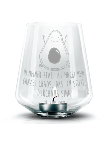 Mr. & Mrs. Panda gravur glas Avocado Glücklich mit Spruch in Transparent