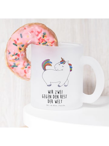 Mr. & Mrs. Panda Teetasse Einhorn Stolzieren mit Spruch in Transparent