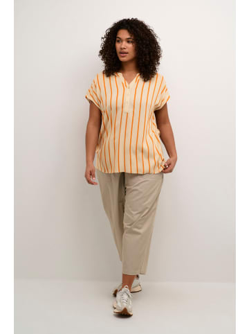 KAFFE curve Ärmellose Bluse KCsida Regular fit in Feather Gray / Melon Stripe