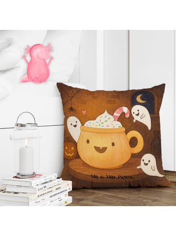 Mr. & Mrs. Panda Deko Kissen Kaffee Gespenst Design ohne Spruch in Weiß