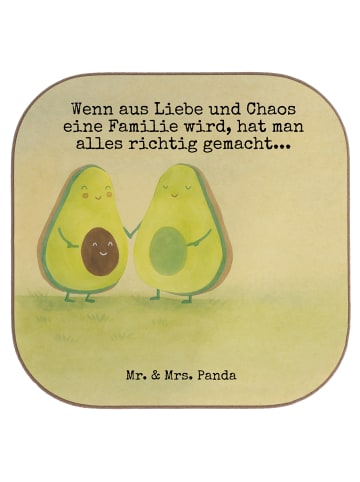 Mr. & Mrs. Panda Tischuntersetzer Avocado Pärchen Design mit Spruch in Weiß