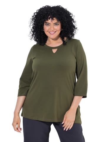 Ulla Popken Shirt in dunkel khaki