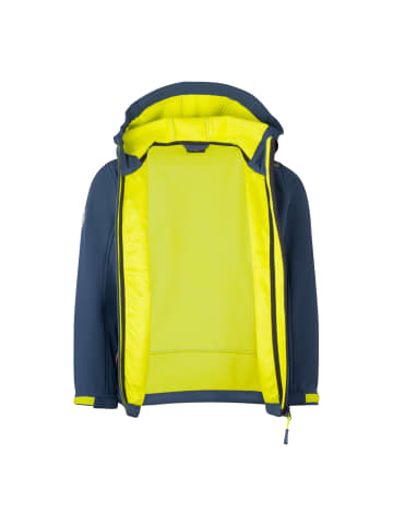 Trollkids Softshelljacke Trollfjord in mystic blue/glow green
