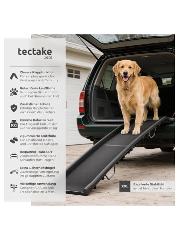 tectake Haustierrampe Paw Step Auto, klappbar und rutschfest, bis 90kg