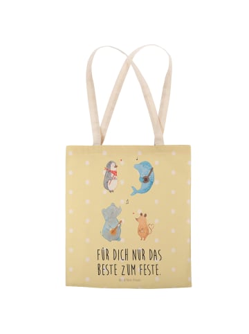 Mr. & Mrs. Panda Einkaufstasche Big Einheit mit Spruch in Gelb Pastell