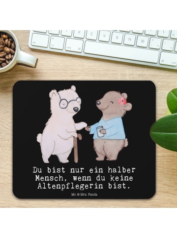 Mr. & Mrs. Panda Mauspad Altenpflegerin Herz mit Spruch in Schwarz