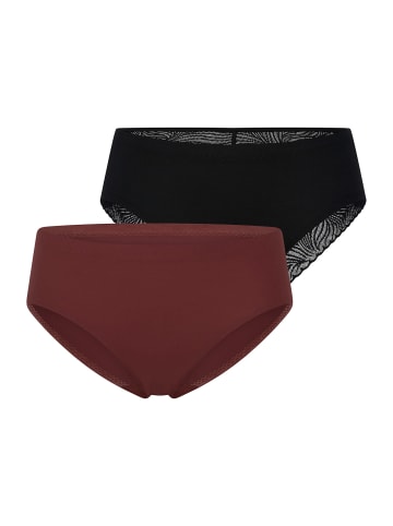 Schiesser Tai-Slip Invisible Soft Lace in schwarz,burgund