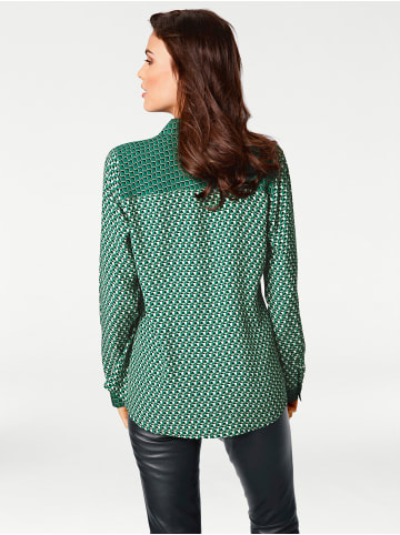 Heine Druckbluse in dunkelgrün-taupe