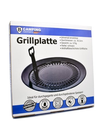 COFI 1453 Camping Grillplatte Universal 30,5 cm in Schwarz