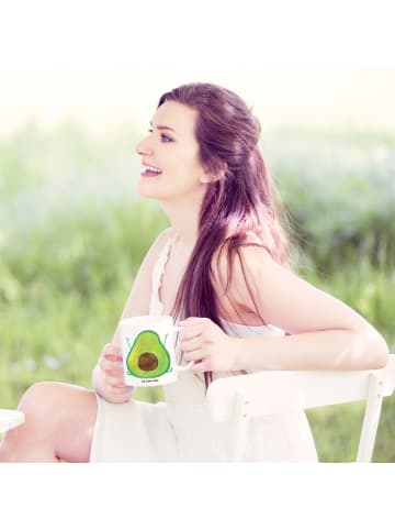 Mr. & Mrs. Panda Kaffeetasse Avocado Glücklich ohne Spruch in Weiß
