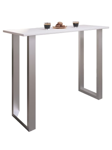 VCM  Holz Bartisch Stehtisch Tisch Tresen Xona 140x50 in Silber / Weiß