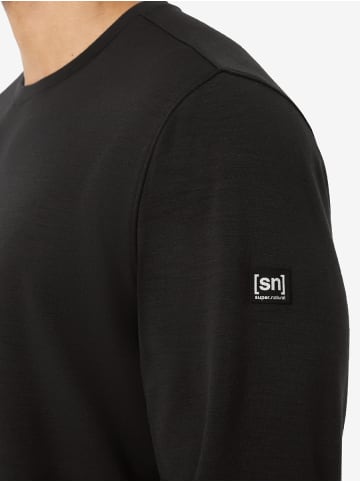 super.natural Merino Sweatshirt M SOLUTION CREW in schwarz
