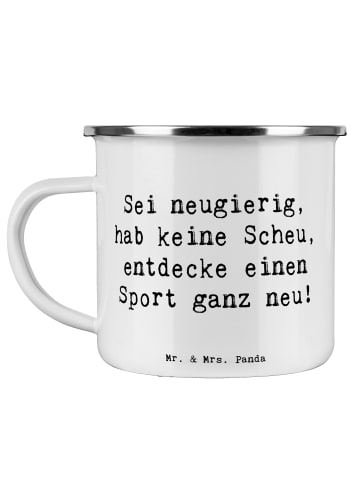 Mr. & Mrs. Panda Trinkbecher Spruch Neuer Sport mit Spruch in Weiß